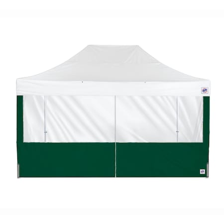 E-Z Up TAA Compliant Panorama Middle Zipper Sidewall, 15' W, 15' H, Forest Green SW3PM15FXTFG